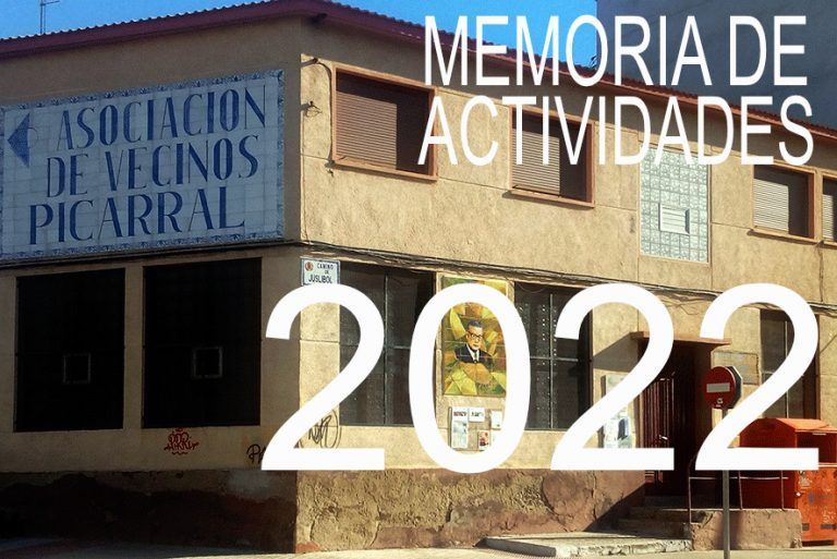Memoria de Actividades de la A.VV. Picarral Salvador Allende de 2022