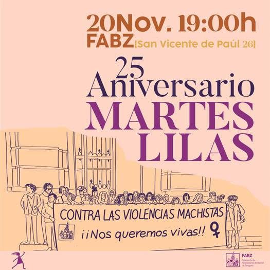 25 Aniversario MARTES LILAS, miércoles 20 a las 19:00 h.