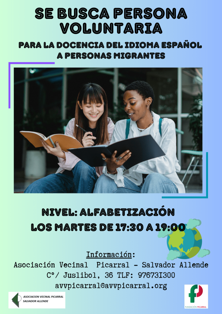 SE BUSCA PERSONA VOLUNTARIA PARA DOCENCIA DEL IDIOMA ESPAÑOL.
