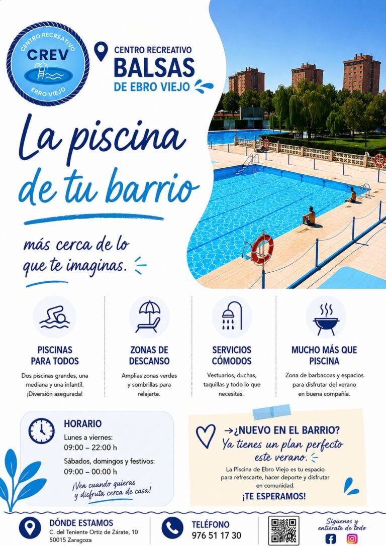 Este verano ya tienes plan, apuntate AL CENTRO RECREATIVO BALSAS DE EBRO VIEJO