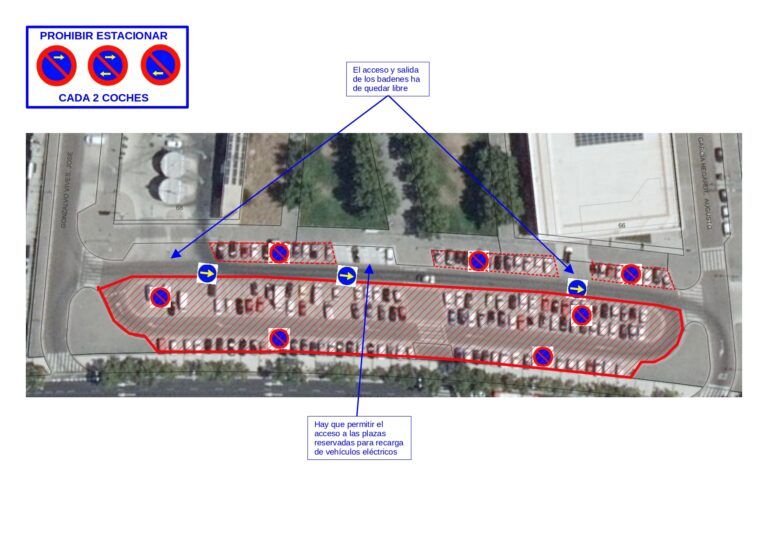Afecciones por obras zona estacionamiento MARQUES DE LA CADENA