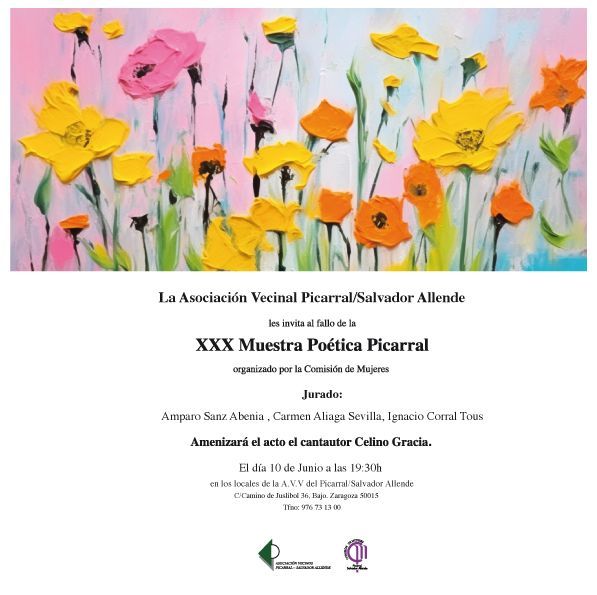 Invitación fallo XXX Muestra Poética Picarral