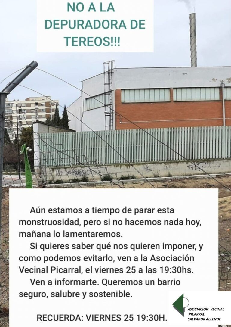 Aún estamos a tiempo, NO A LA DEPURADORA DE TEREOS.